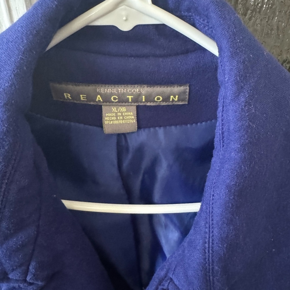 Kenneth‎ Cole Reaction Royal Blue Cape Coat, Size XL, Tie Waist, Comfort - Picture 4 of 6